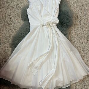 Calvin Klein White Sleeveless Dress with side tie